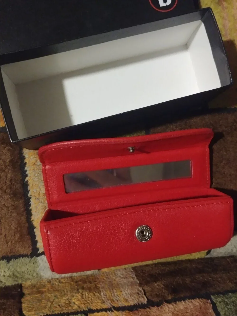 Leathercraft Red Leather Lipstick Case